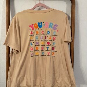 Teacher Tee with Colorful Alphabet Design